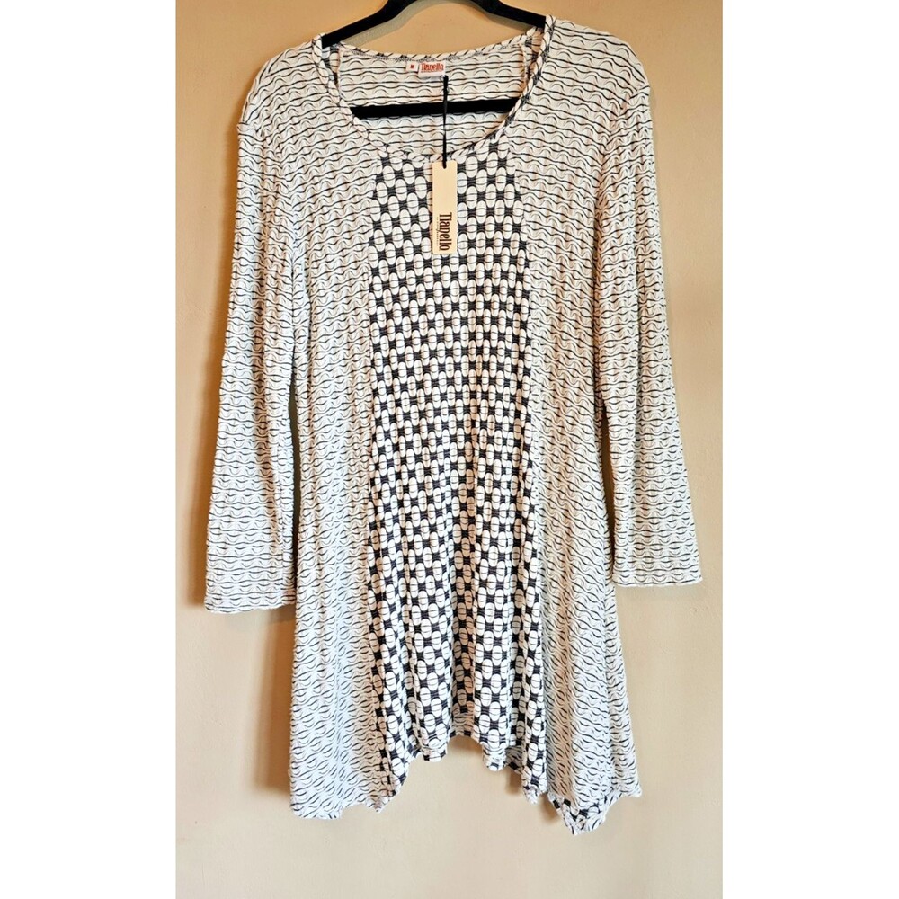 Tianello Women’s size M swing dress, long tunic, Nwt, casual, textured
